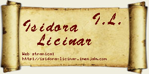 Isidora Ličinar vizit kartica